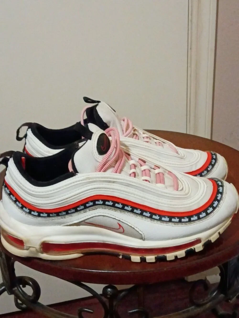 Nike Air Max 97 Script Swoosh Pack Red White CQ4817-100 GS Youth Size 5Y
